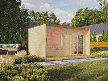 Fjordholz Saunahaus Modell Box Größe XL natur