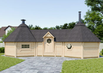 Fjordholz Grillkota + Saunakota Modell Tobi  22 m²