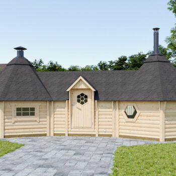 Fjordholz Grillkota + Saunakota Modell Tobi  22 m²